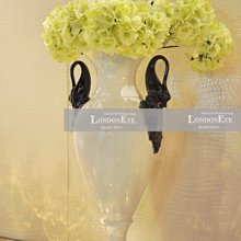 【 LondonEYE 】黑天鵝‧奢華亮白色夢幻婚禮裝飾花器/花瓶‧方型複層座 樣品屋/豪宅(桌型)