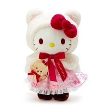 ♥小花花日本精品♥Hello Kitty 限量 2022年 日本生日布偶偶變裝造型小熊披肩造型特價