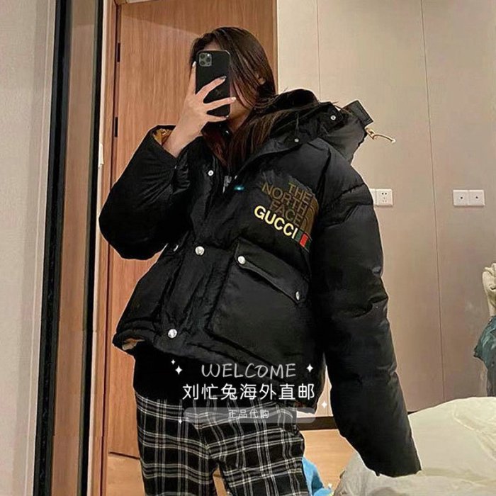 特賣-棉衣外套 大衣 外套 GUCCI古馳The North Face x Gucci聯名系列男士羽絨服大衣