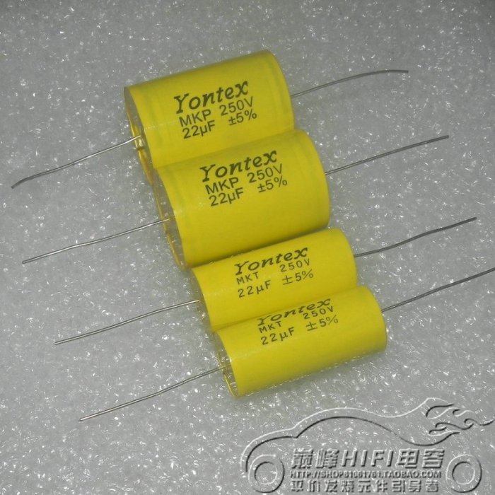 YONTEX 250v22UF 226j 22.0J MKP BENNIC MKT 軸向分頻薄膜電容