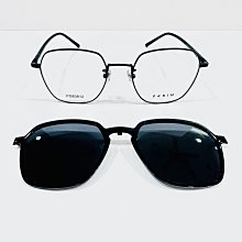 《名家眼鏡》PARIM 派麗蒙時尚前掛款黑色膠框鏡腳方框金屬+偏光前掛片PG83612 B1