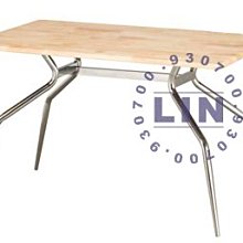 【品特優家具倉儲】P045-25餐桌洽談桌歐風餐桌實木電鍍腳