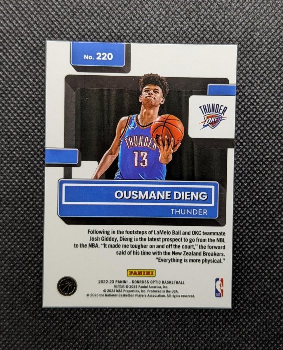 2022-23 Donruss Optic NBA Rated Rookie Ousmane Dieng RC #220 Thunder