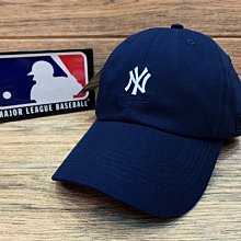 DIBO~創信正品 MLB 棒球帽 棉質 老帽 鴨舌帽 YANKEES 洋基隊 NY電繡小標 深藍-男生女生 可調式