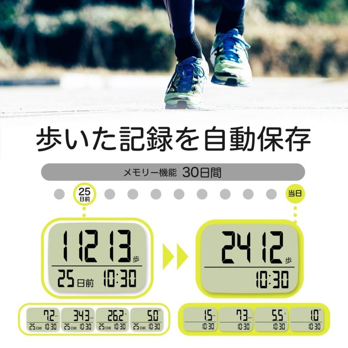 日本 DRETEC 計步器 H-235 計步器 步數器 掛孔 附背夾 健身計步器 電子計步器 健康長者老人 【全日空】