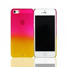 Lilycoco iPhone 5 5S SE 亮面 透明 漸層 保護殼 黃桃 現貨 安心亞