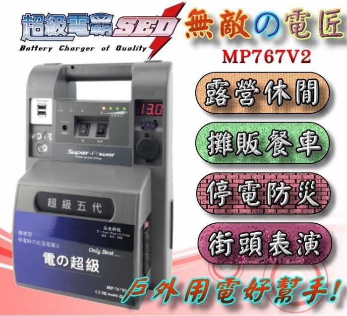 【電池達人】露營神器 戶外用電 110V 家用電力 USB充電 汽柴油版 無敵電匠 MP767V2 超級電匠 救車電霸