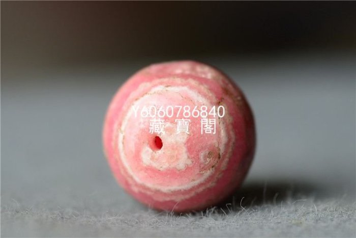 藏寶閣（古玩玉石）西亞古印度千年老水晶薔薇石圓珠直徑18mm材質少見包老包真古代珠 Cyqx237