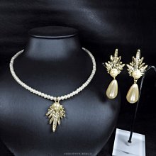 珍珠林~展示品賠售出清特價~4MM水晶琉璃珍珠項鏈(附贈耳環) #358