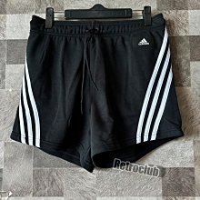 Retro CLUB【一元起標】【全新】ADIDAS 3-STRIPES 黑色 運動短褲 LOGO設計 運動休閒風格 女款 F24440