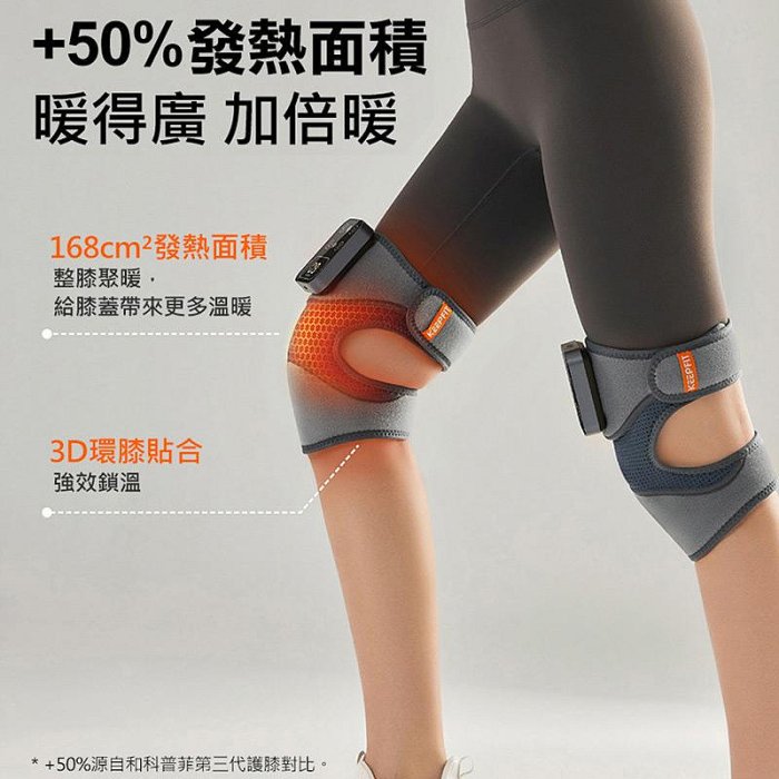 免運【KEEPFIT】膝蓋按摩器 智能護膝儀(3檔模式/5段溫控) 內建5000mAh充電電池  石墨烯加熱 熱敷護膝