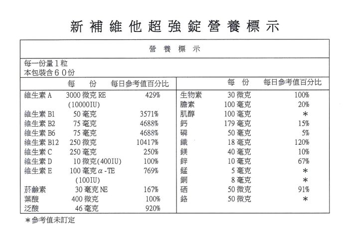 一錠抵多錠／6０粒含１２種很高單位綜合維生素（有Ｂ群）+９種礦物質（鈣磷鐵鎂鋅錳銅硒鉻）+膽鹼+褐藻【雅儒商行】新上市