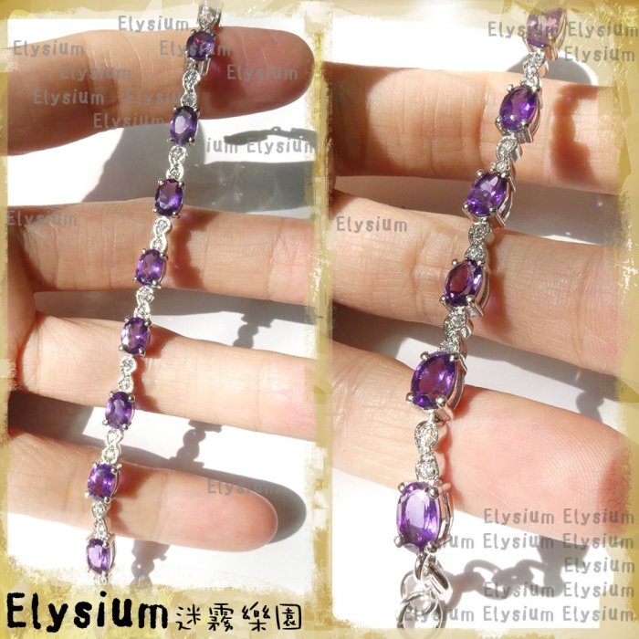 Elysium‧迷霧樂園〈LAT005A〉印度‧ 珠寶設計款 12顆  紫水晶 925銀手工手鍊