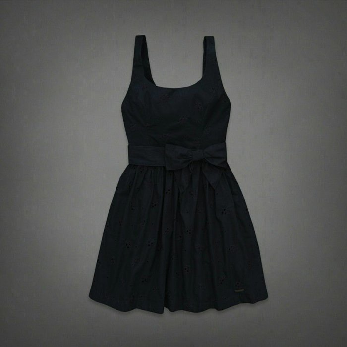 ☆Abercrombie&Fitch☆全新正品附吊牌Alicia Eyelet Lace合身洋裝(現貨深藍0號在台)