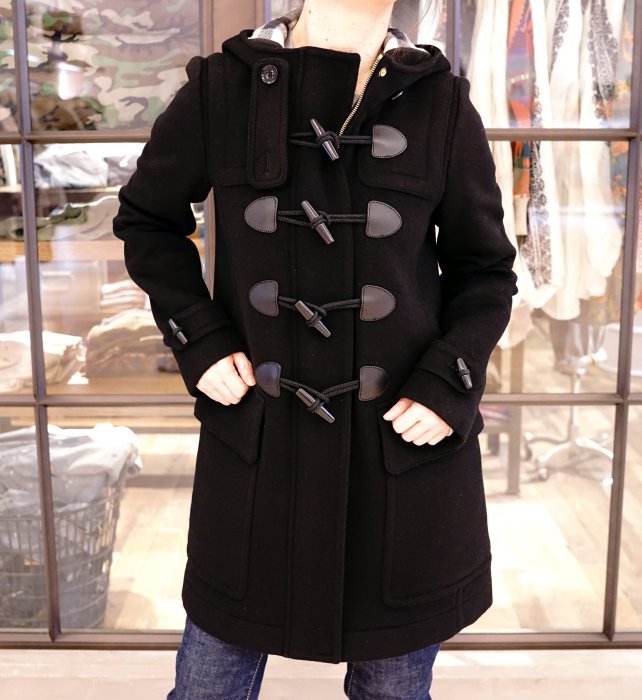 Burberry Wool-felt duffle coat 4 扣牛角毛外套 黑 現貨