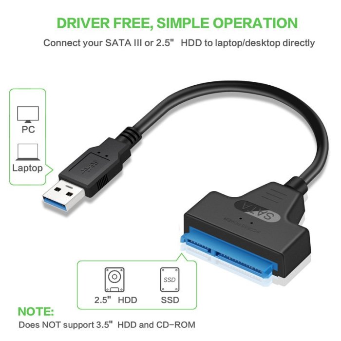 現貨怪機絲 2.5吋SATA硬碟轉接線USB 3.0 to SATA III支援SSD硬碟 高速傳輸線 免行動硬碟盒