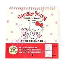 ♥小花花日本精品♥三麗鷗 Hello Kitty 2020年 信插式 月曆 粉黃 草莓 壁掛年曆 行事曆60150509