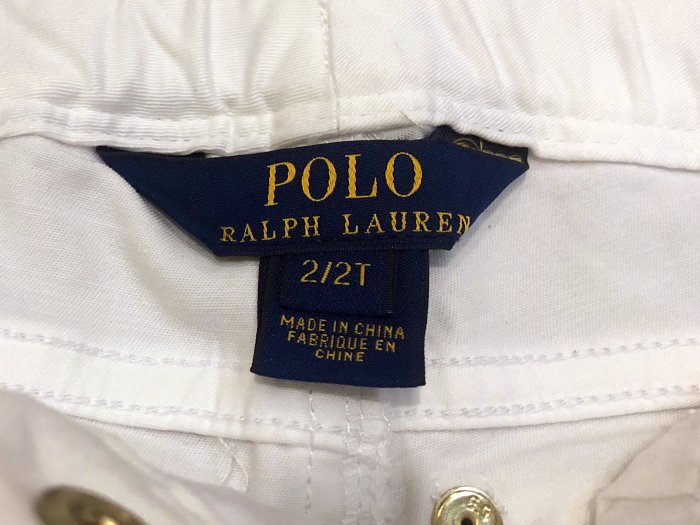 JFK RALPH LAUREN POLO 女童長褲 全新正品 白/玫紅大馬配色 2T