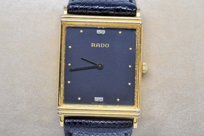 《寶萊精品》RADO 雷達表金黑方長型石英女子錶