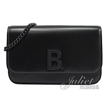 【茱麗葉精品】【全新精品 】BALENCIAGA 593615金屬B LOGO質感牛皮WOC斜背小包.黑 預購無現貨