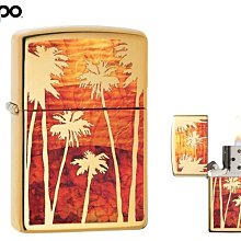 【寧寧精品小舖】Zippo 台中30年專賣店 終身保固美國防風打火機 金色純銅 夕陽剪影 日落棕櫚樹 4363-3