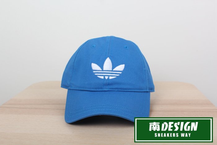 南◇2016 11月 ADIDAS TREFOIL CAP 藍白 老帽 三葉草刺繡 藍色寶藍 可調式 復古 AJ8942