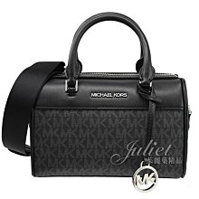 【茱麗葉精品】全新精品 MICHAEL KORS 專櫃商品 TRAVEL 經典印花兩用波士頓包.黑灰 現貨