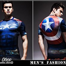 【Men Star】免運費 復仇者聯盟3 美國隊長盾牌 彈力運動衣 大尺碼服飾 媲美 胖胖星球 BJgo Love 21