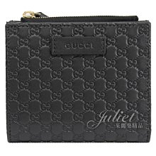 【茱麗葉精品】全新精品《全新精品 優惠中》GUCCI 510318 小雙G LOGO 牛皮零錢扣式短夾.黑 預購無現貨