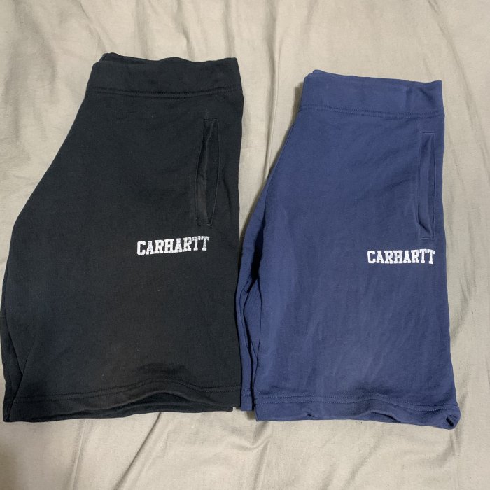 [S號] CARHARTT WIP 黑 藍 字體 LOGO 短褲 棉褲 運動褲 二手 SUPREME PALACE