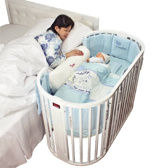 【晴晴百寶盒】ISSLA 珍寶多功能粉彩圓形中床 台灣母嬰用品 嬰兒床 遊戲床 高品質 安全寶寶小孩CP值高 K200