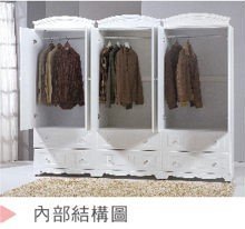 【N D Furniture】台南在地家具-法式鄉村公主風白色烤漆8*7收納衣櫥/衣櫃*(共三桶可拆賣)YH