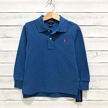 Maple麋鹿小舖 美國購買 童裝品牌POLO RALPH LAUREN 男童藍色素面長袖POLO衫＊ ( 現貨3T )