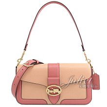 【茱麗葉精品】全新精品 COACH 專櫃商品 C8607 Georgie 馬車LOGO荔枝紋兩用酒神包.玫粉 現貨