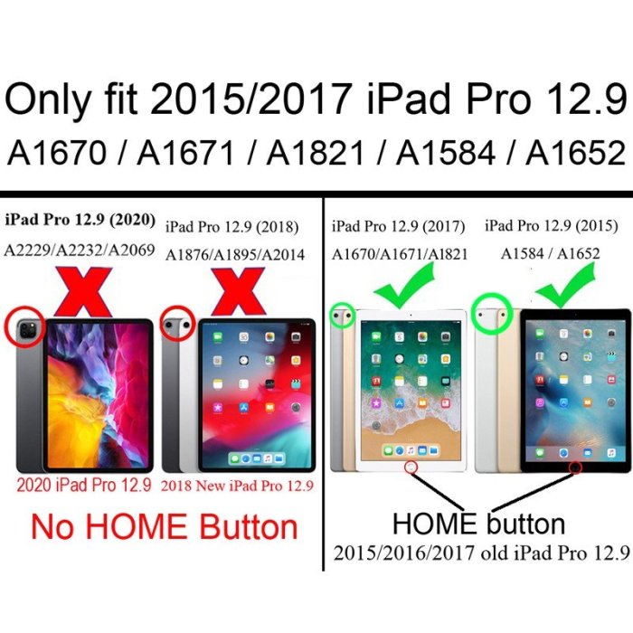 素色皮套適用於 2015 2017 iPad Pro 12.9 A1670 A1671 A1821 A1584保護套
