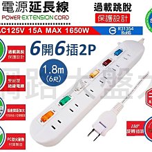 #網路大盤大# iMax 台灣製 6開6插 2P 電源延長線 1.8m6尺 延長線 認證合格 CH-266 ~新莊自取~