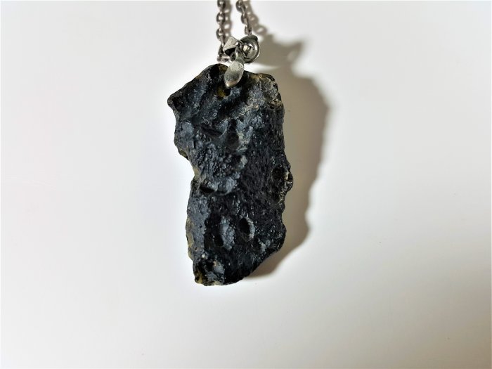 [銀九藝] 早期 天然 捷克隕石 項墬 項鍊 (1)