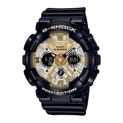 【威哥本舖】Casio台灣原廠公司貨 G-Shock GMA-S120GB-1A 金銀雙色雙顯女錶 GMA-S120GB