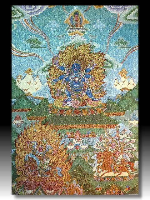 【 金王記拍寶網 】S1619  中國西藏藏密佛像刺繡唐卡 刺繡 (大張) 一張 完美罕見~