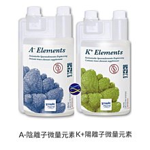 微笑的魚水族☆Tropic Marin TM【K+陽離子微量元素+A-陰離子微量元素500ml】陰陽離子添加