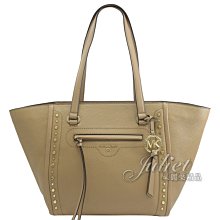 【茱麗葉精品】全新精品 MICHAEL KORS 專櫃商品 CARINE 鉚釘造型荔枝紋肩背托特包.褐 現貨