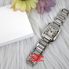 優買二手精品名牌店 Cartier 3485 卡地亞 TANK 坦克 腕 錶 全 不鏽鋼 女錶 石英錶 稀少絕美物況珍藏