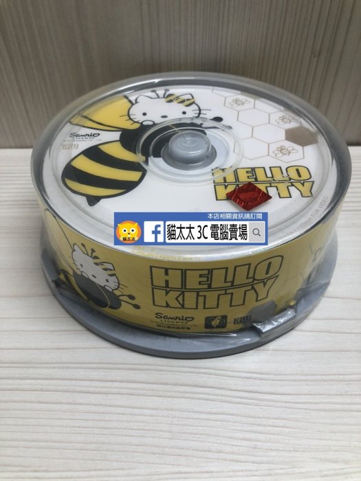 貓太太【3C電腦賣場】HELLO KITTY  蜜蜂版 DVD-R 16X DVD 空白燒錄片(25入)*2盒