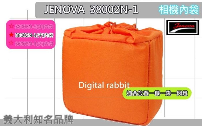 數位小兔【吉尼佛 JENOVA 38002-1 書包型 內袋】耐磨 內包 內套 相機包 一機兩鏡一閃燈 相機內袋