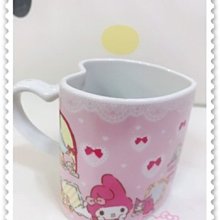 ♥小花花日本精品♥《Melody》美樂蒂 陶瓷杯 馬克杯 咖啡杯 茶杯 水杯 愛心形狀 粉色蝴蝶結