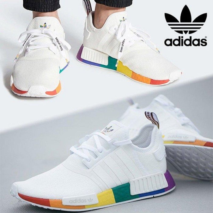 Adidas NMD R1 Pride 2020 FY9024 彩虹拚色 白 拚色