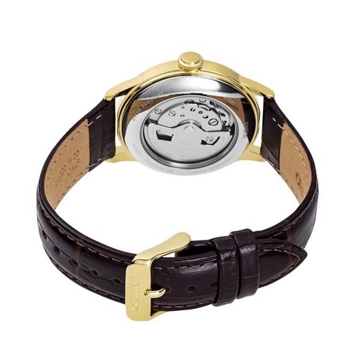 「官方授權」ORIENT 東方錶 DATEⅡ系列 日期顯示錶男腕錶 皮帶款 金色 RA-AC0M01S