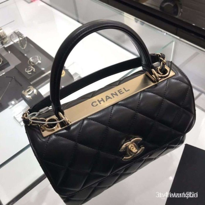 正品CHANEL  COCO A92236 手把口蓋包 金鍊 25cm 斜挎包 手提包gfhf kl OVE4