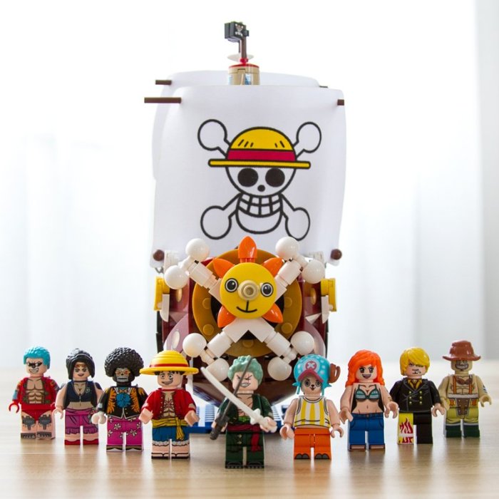 新風小鋪-樂高MOC海賊王萬里陽光號瓶中船海盜船新年禮物拼裝積木玩具