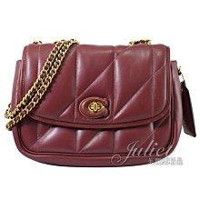 【茱麗葉精品】全新精品 COACH 專櫃商品 C8560 PILLOW MADISON 絎縫轉釦肩斜背包.酒紅 現貨